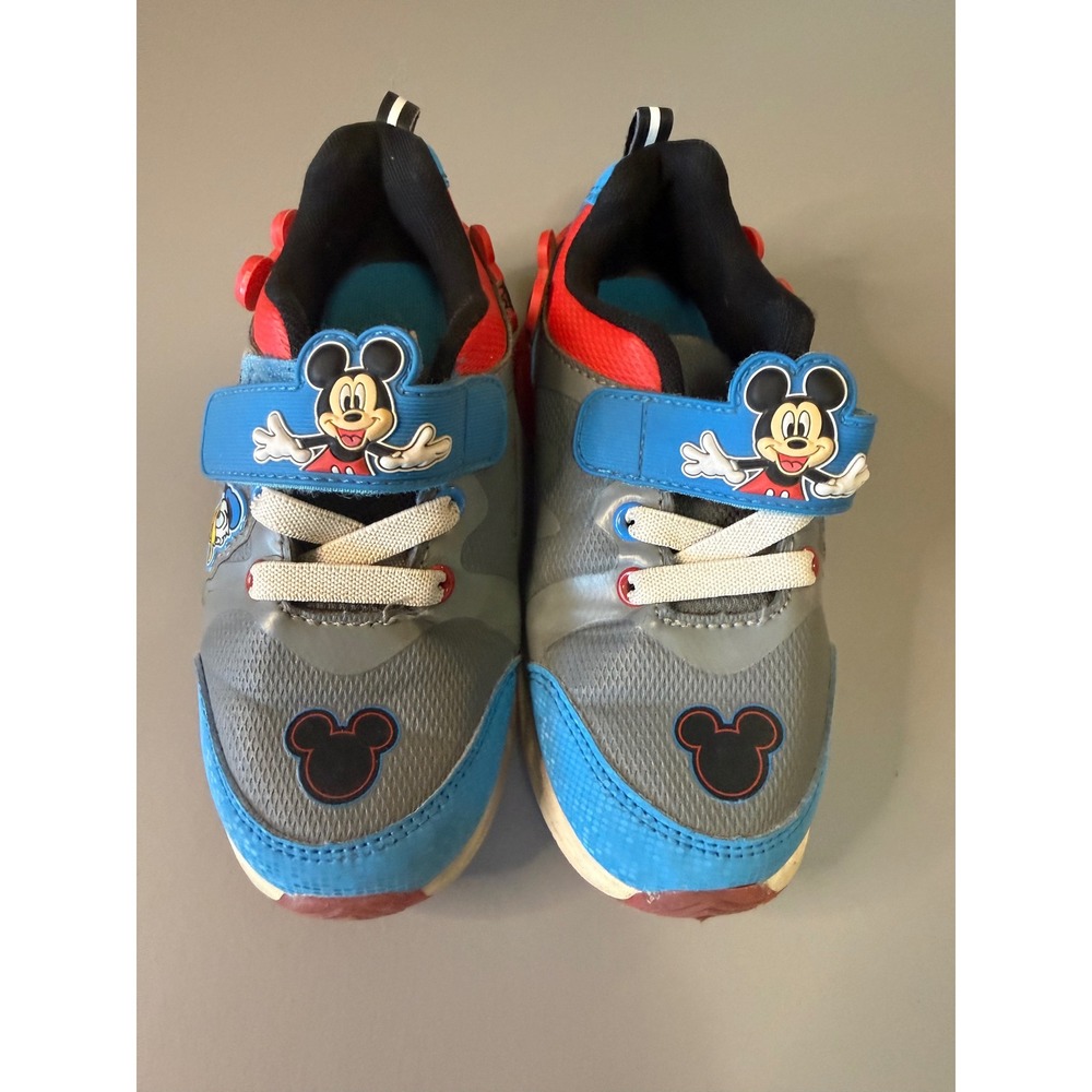 Disney Mickey Mouse Boys Sneakers Blue Red Grey Donald Duck Size 11 BTMC23AC010